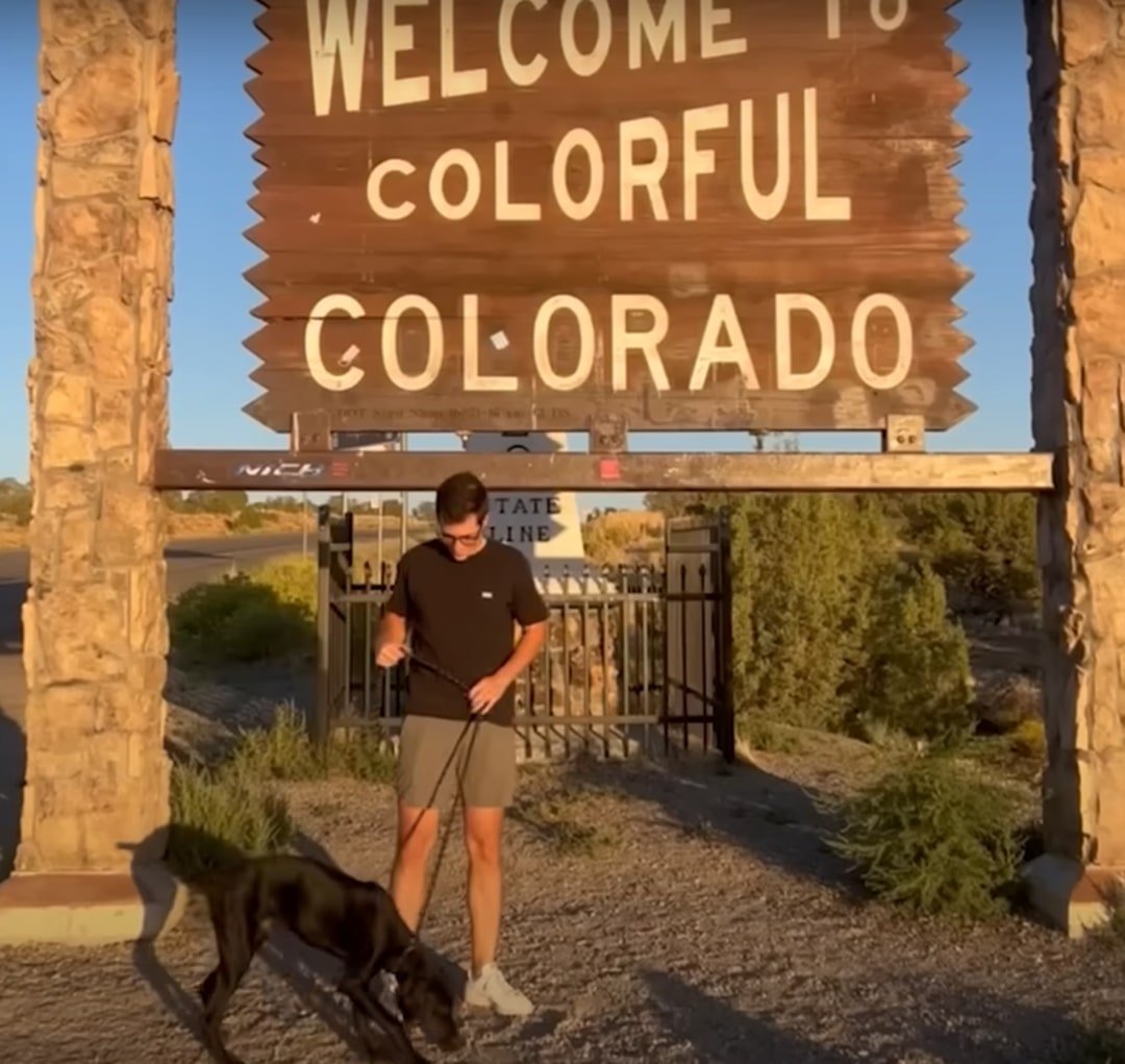 a man with dog in Colorado