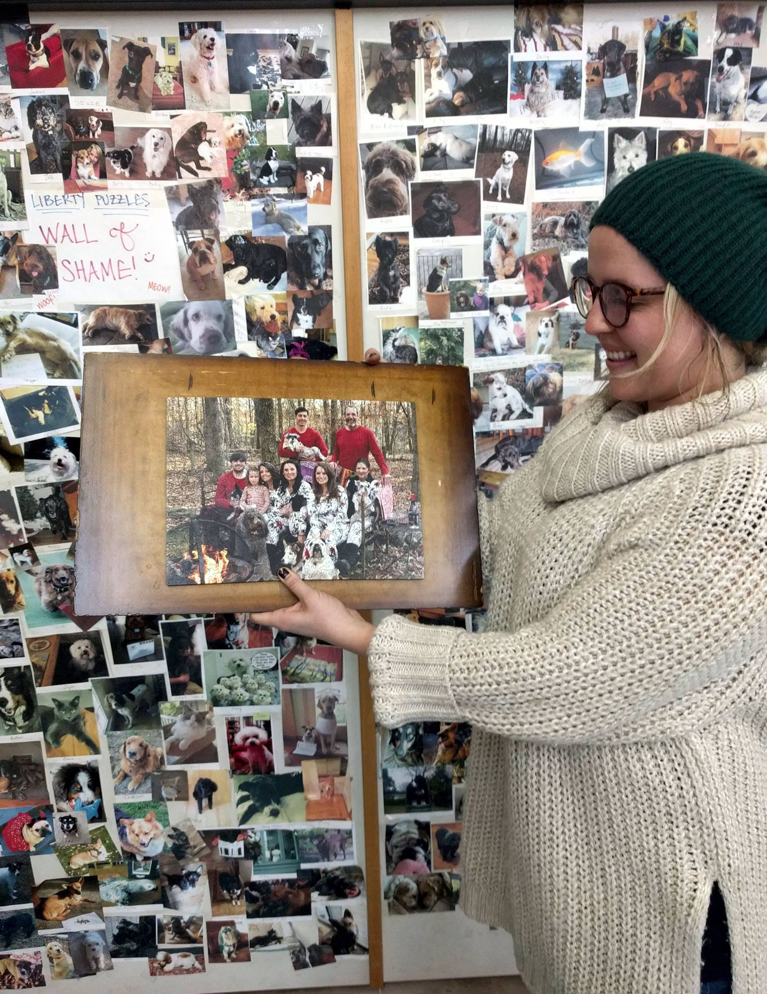 woman holding a picture