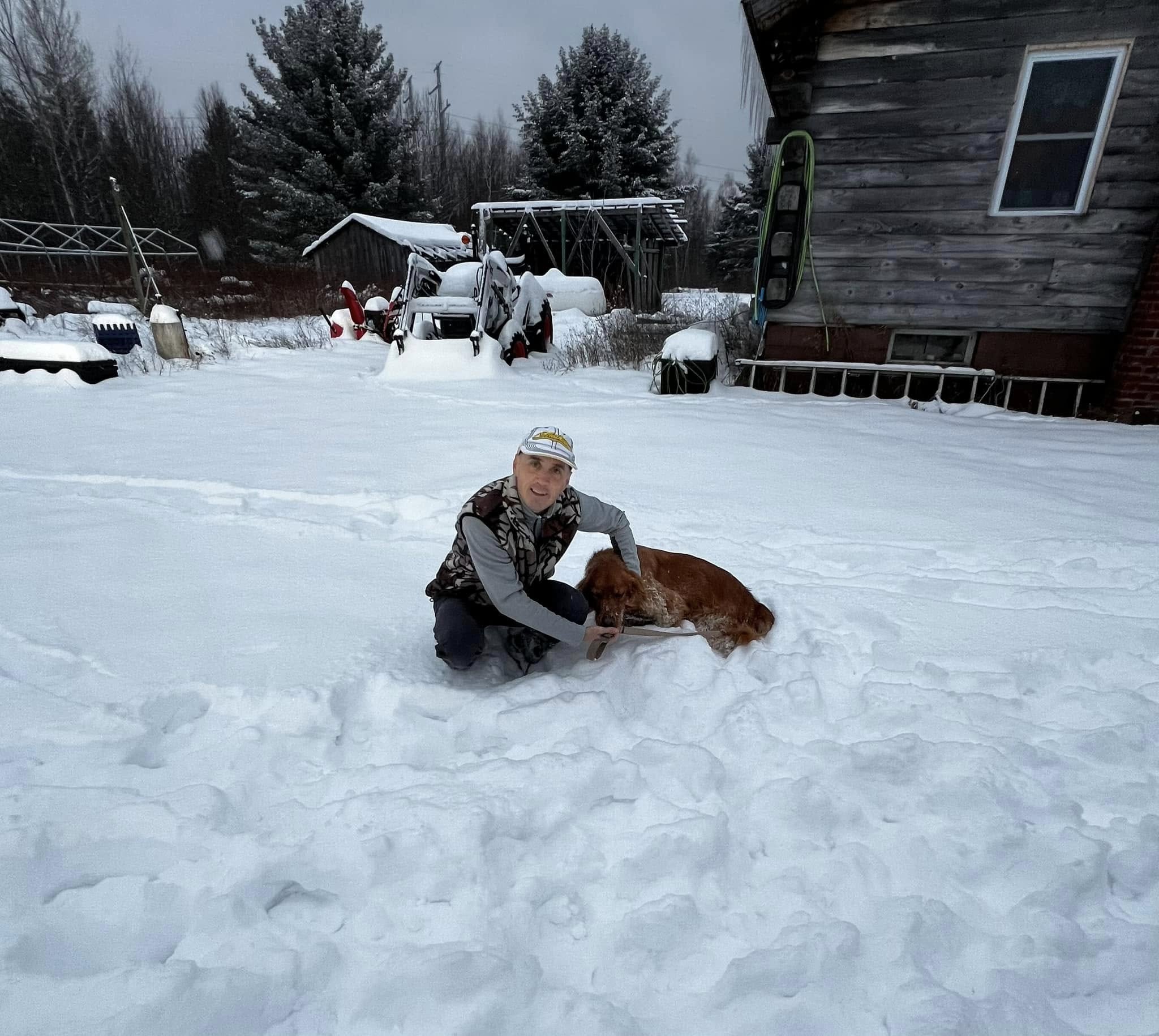 man and saved dog