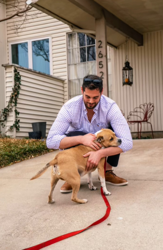 owner and dog