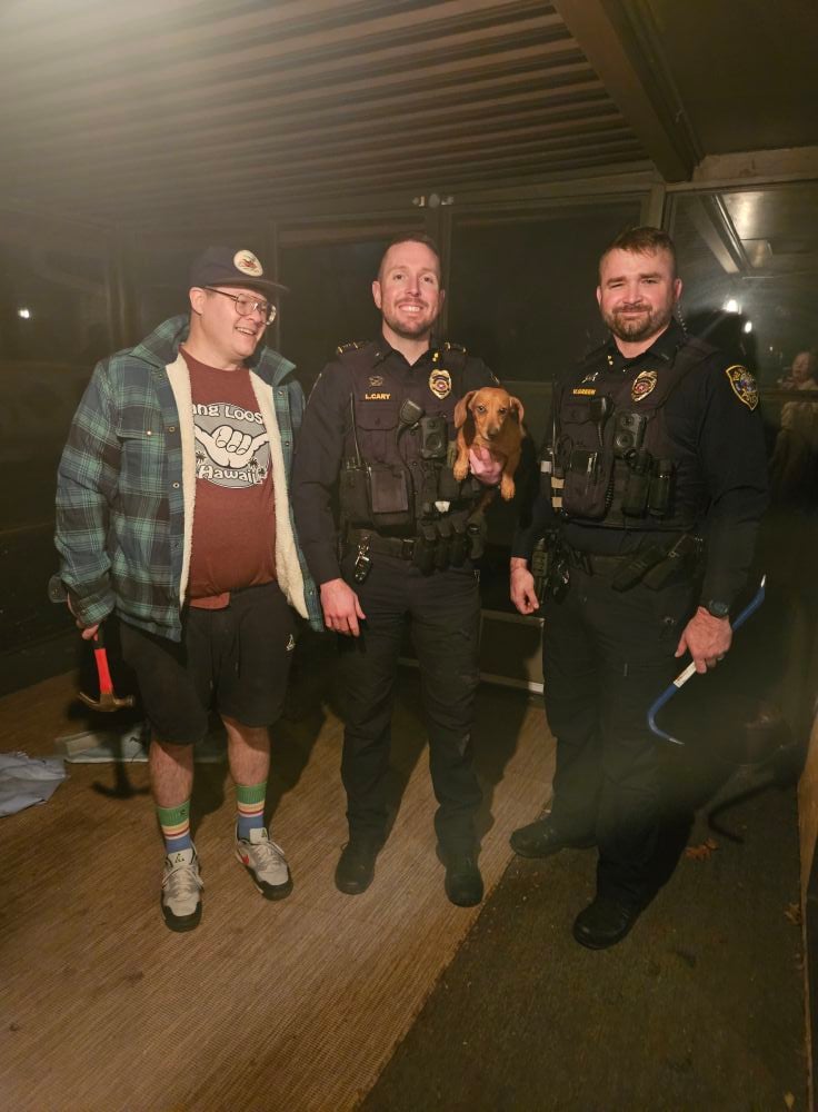 police officers and dog